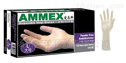 AMMEX  一次性PVC手套（无粉）1000双/箱