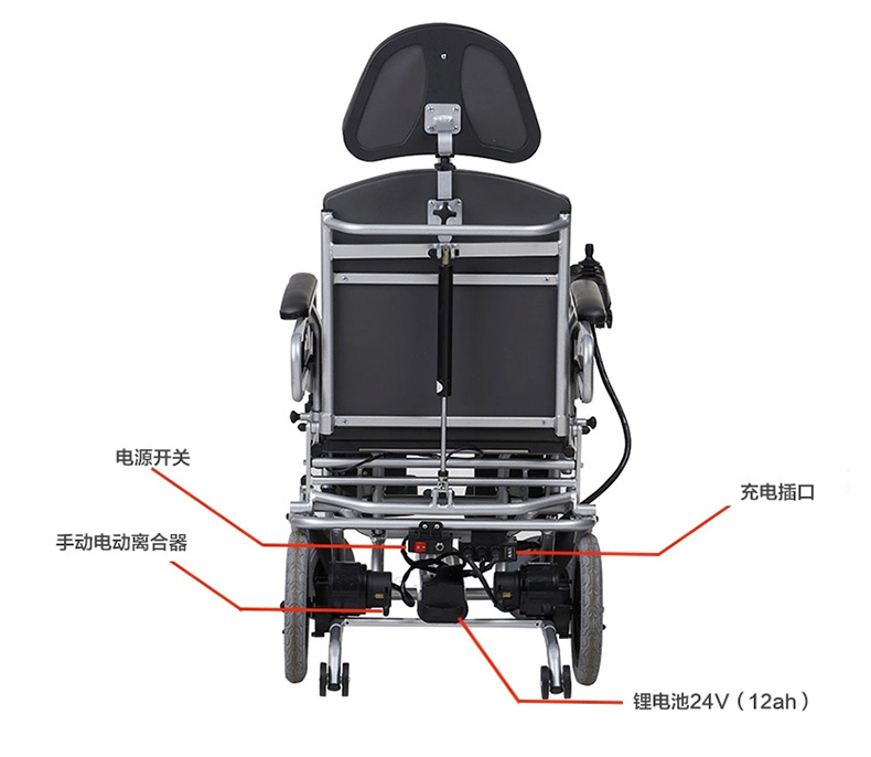 互邦电动轮椅HBLD1-D高靠背扶手挂价可拆卸带餐桌坐便器老...